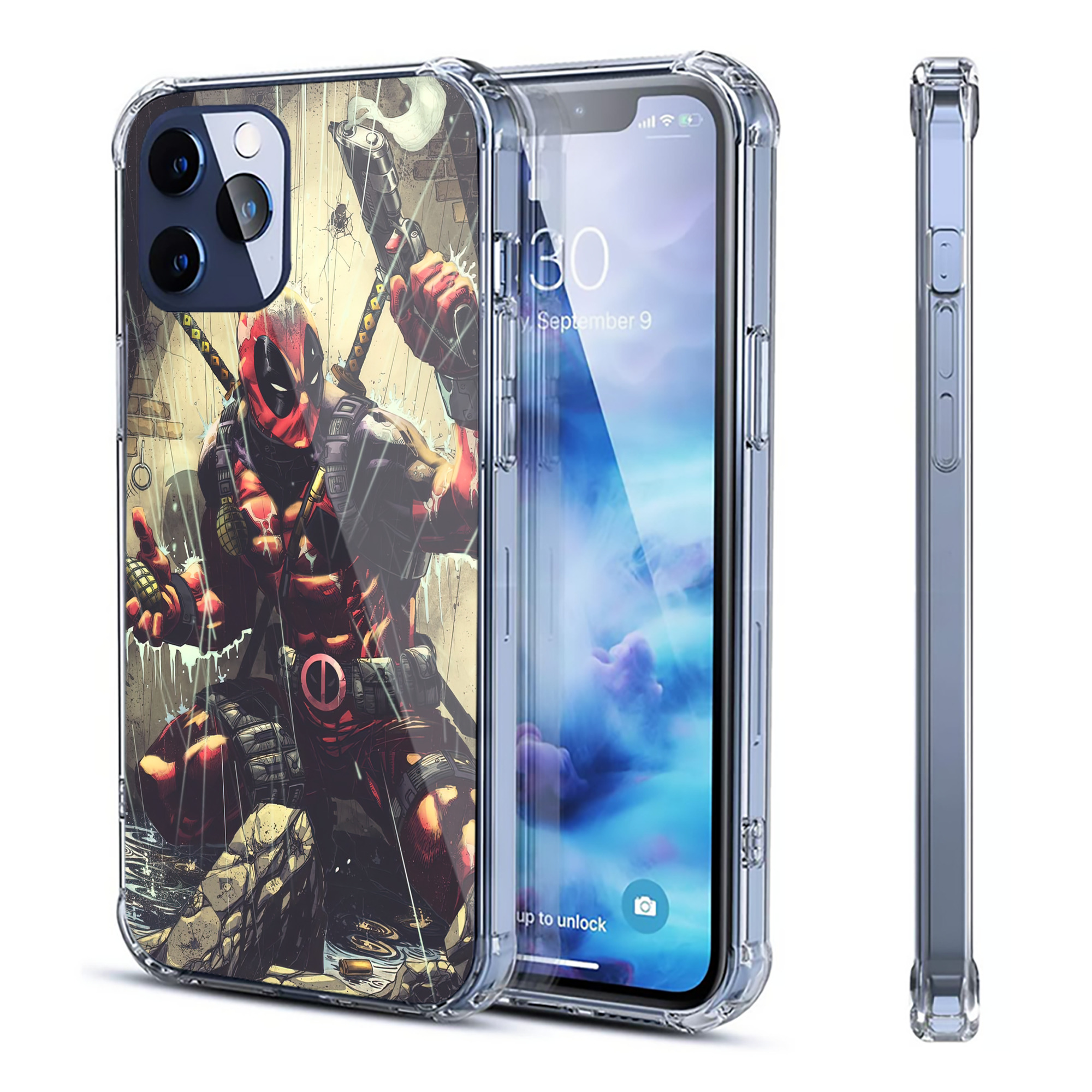（画像用） Deadpool デッドプール 【iPhone 12シリーズ対応】透明スマホケース（クリアソフトケース）
